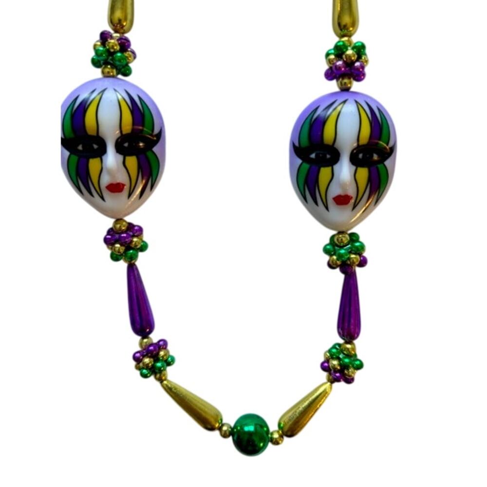 Mardi Gras New Orleans Specialty Beads Faces Parade Throw New Vtg Bundle Lot 2